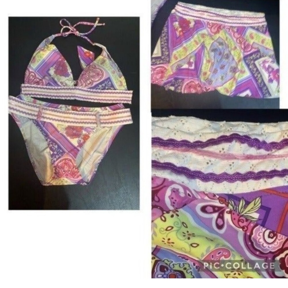 BECCA swim suit bikini bottoms and coverup 3 piece swim suit